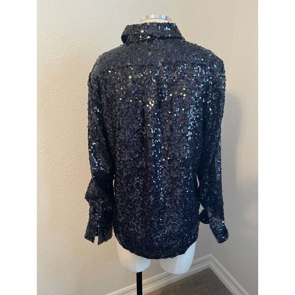 J. CREW Collection Classic-Fit Sequin Shirt Button Down Top Blouse Size 6. - Picture 8 of 9
